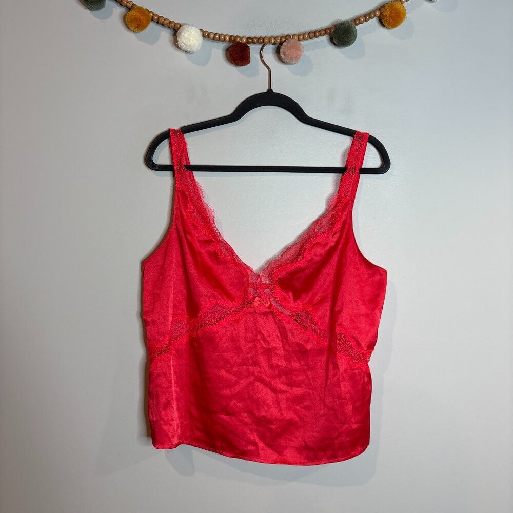 Victoria's Secret lacy neon berry pink red lingerie top